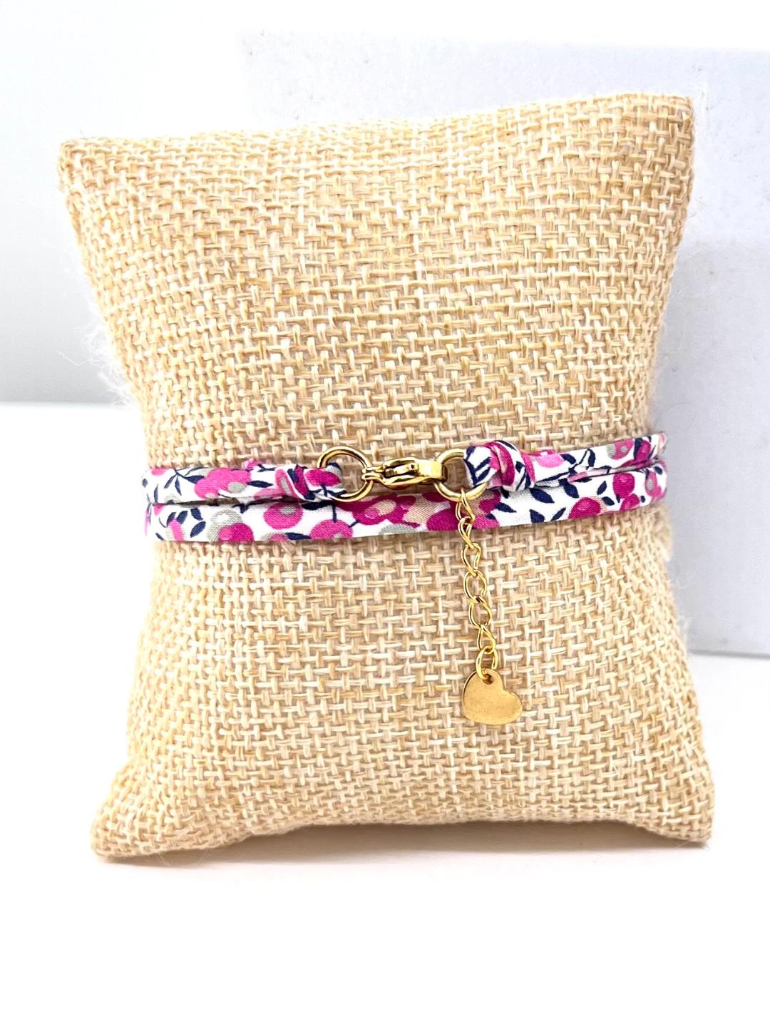 Bracelet Lola en cordon liberty - cadeau personnalisé communion, profession de foi