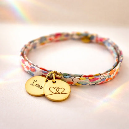 Bracelet en cordon liberty, nœuds coulissants, Hina