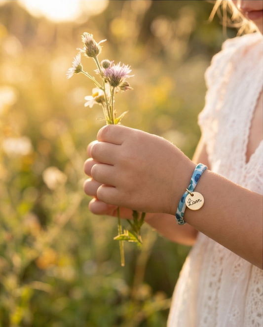 Bracelet en cordon liberty , nœuds coulissants, Suzy