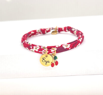 Bracelet en cordon liberty, Cerise