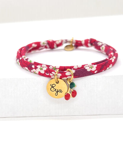 Bracelet en cordon liberty, Cerise