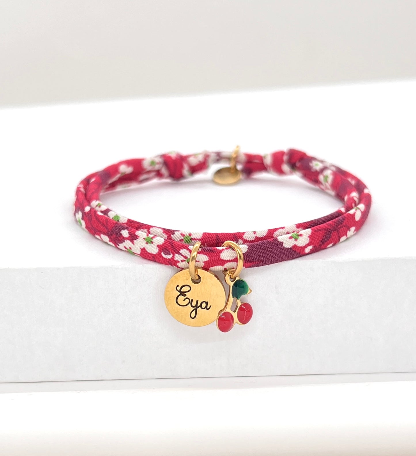 Bracelet en cordon liberty, Cerise