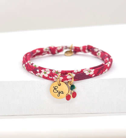 Bracelet en cordon liberty, Cerise