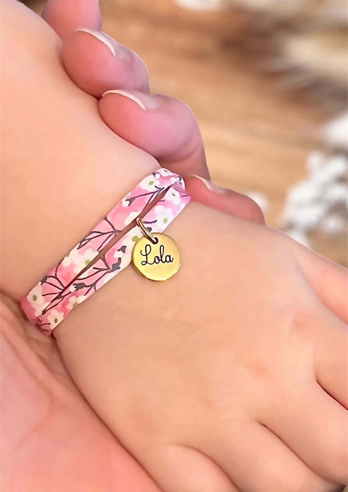 Bracelet cordon liberty, Elie - cadeau anniversaire personnalisé, bracelet enfant