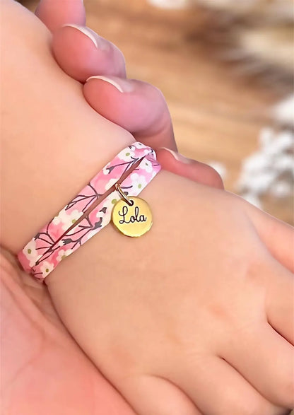 Bracelet cordon liberty, Elie - cadeau anniversaire personnalisé, bracelet enfant