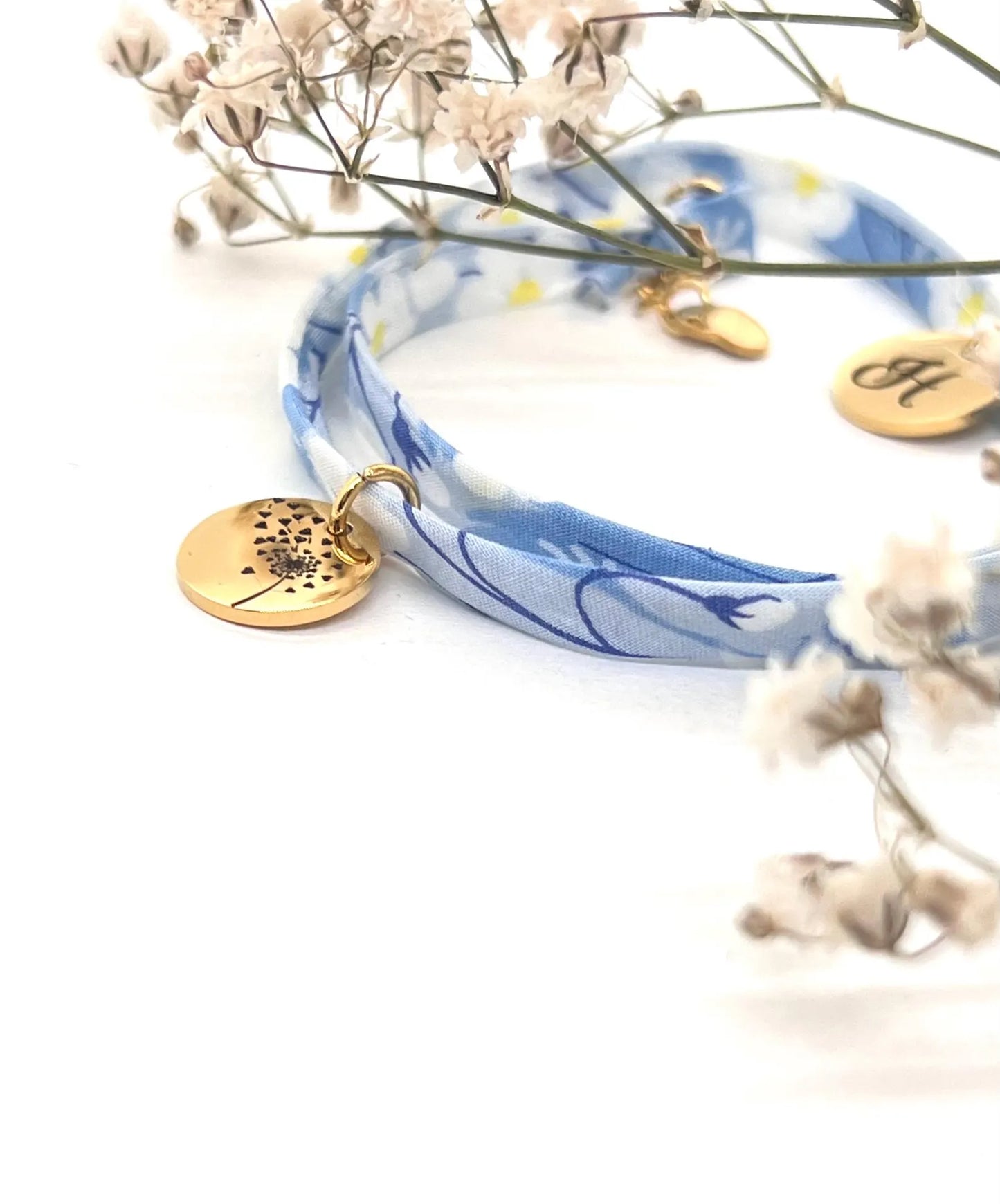 Bracelet en cordon liberty, Zoha - bijou gravé, cadeau de fête des mères