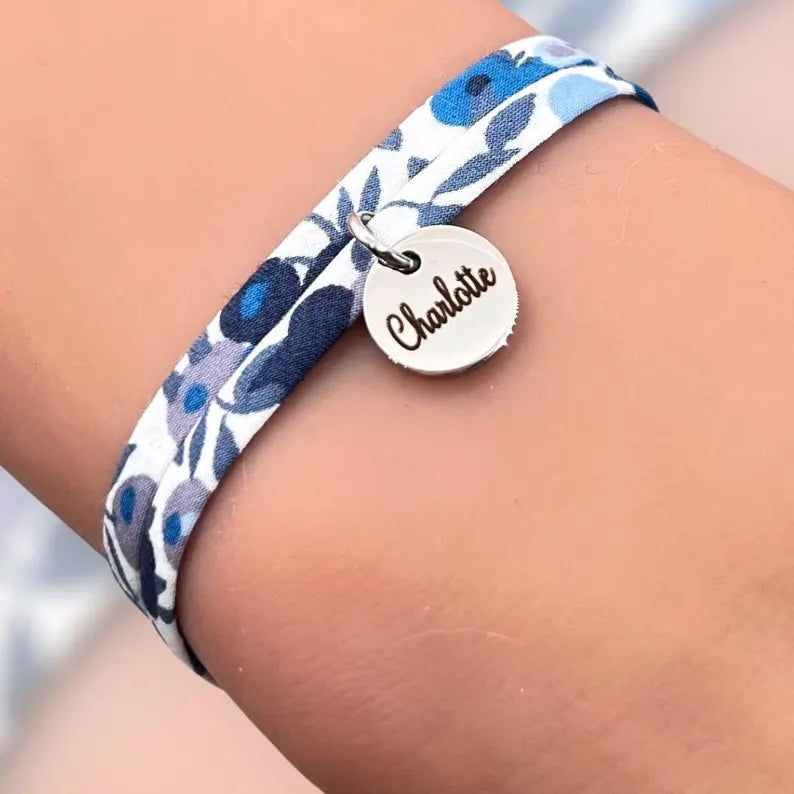 Bracelet cordon liberty, Elie - cadeau anniversaire personnalisé, bracelet enfant
