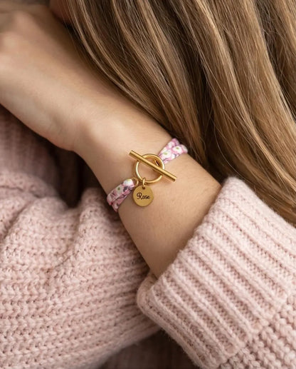 Bracelet en cordon liberty, fermoir Toggle en acier inoxydable