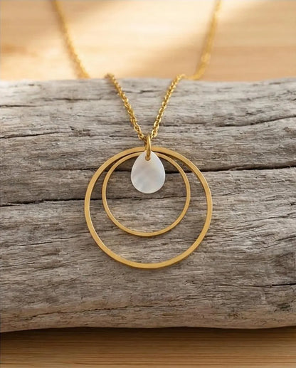 Chaine et pendentif Goutte en Nacre - Louna