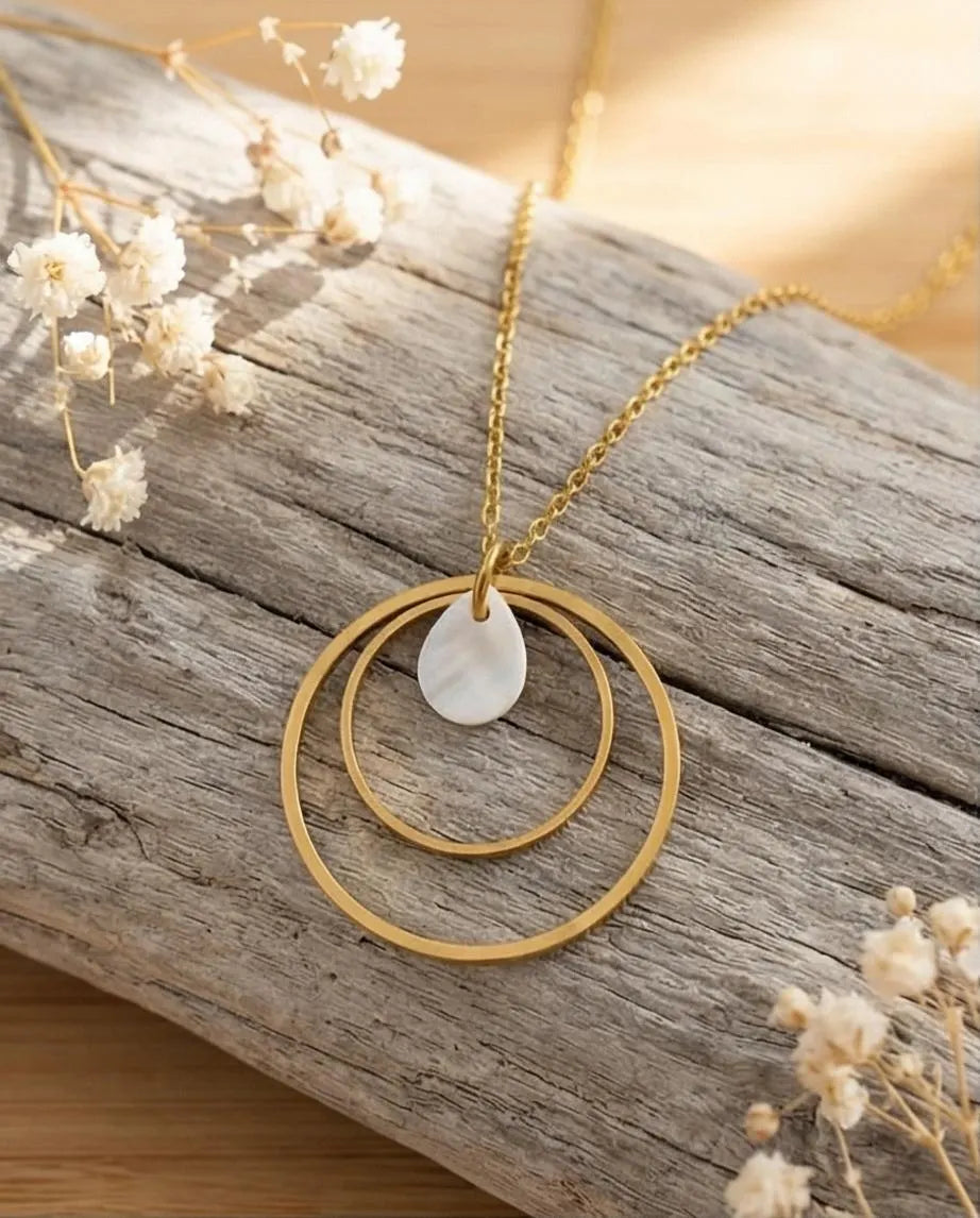 Chaine et pendentif Goutte en Nacre - Louna